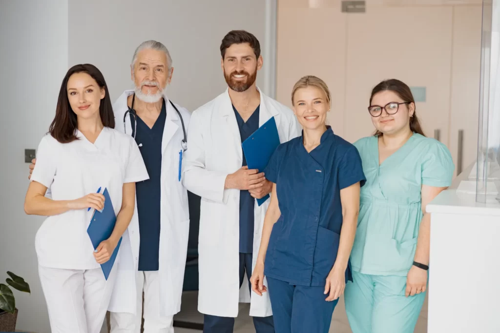 portrait of a group of happy and successful doctor utc